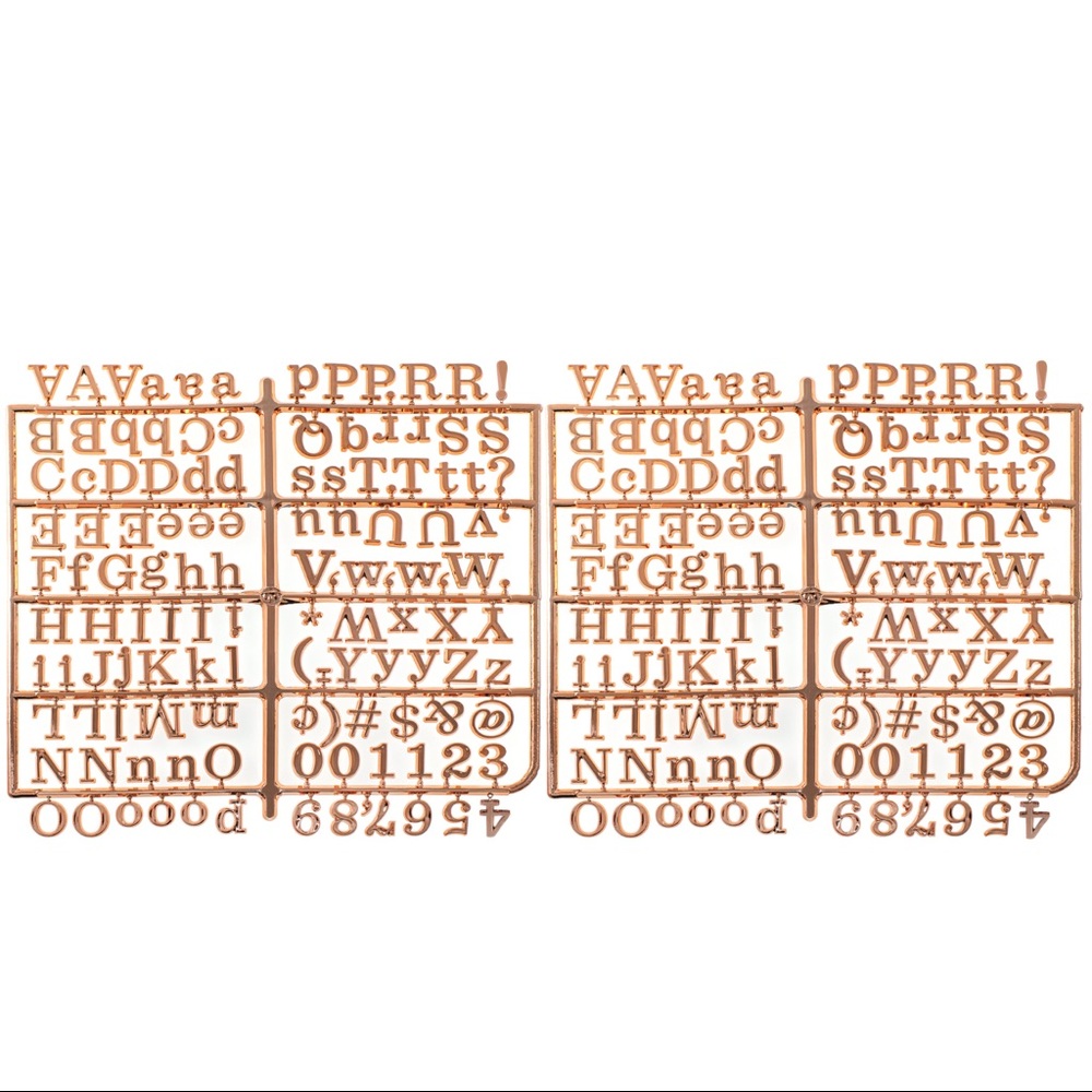 Rosegold letters for message board